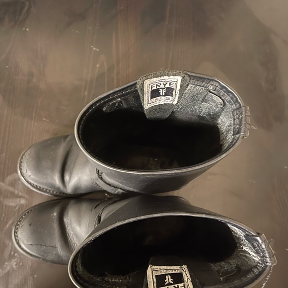 black motorcycle fry boots, size 71/2, original sole Very resistant hard leather - Picture 5 of 7